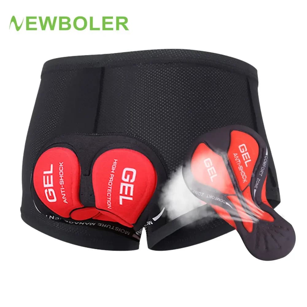 NEWBOLER Intimo di cycling traspirante 5D cycling shorts Gel Pad Antiurto Bike MTB Road Bike Intimo Men's Shorts