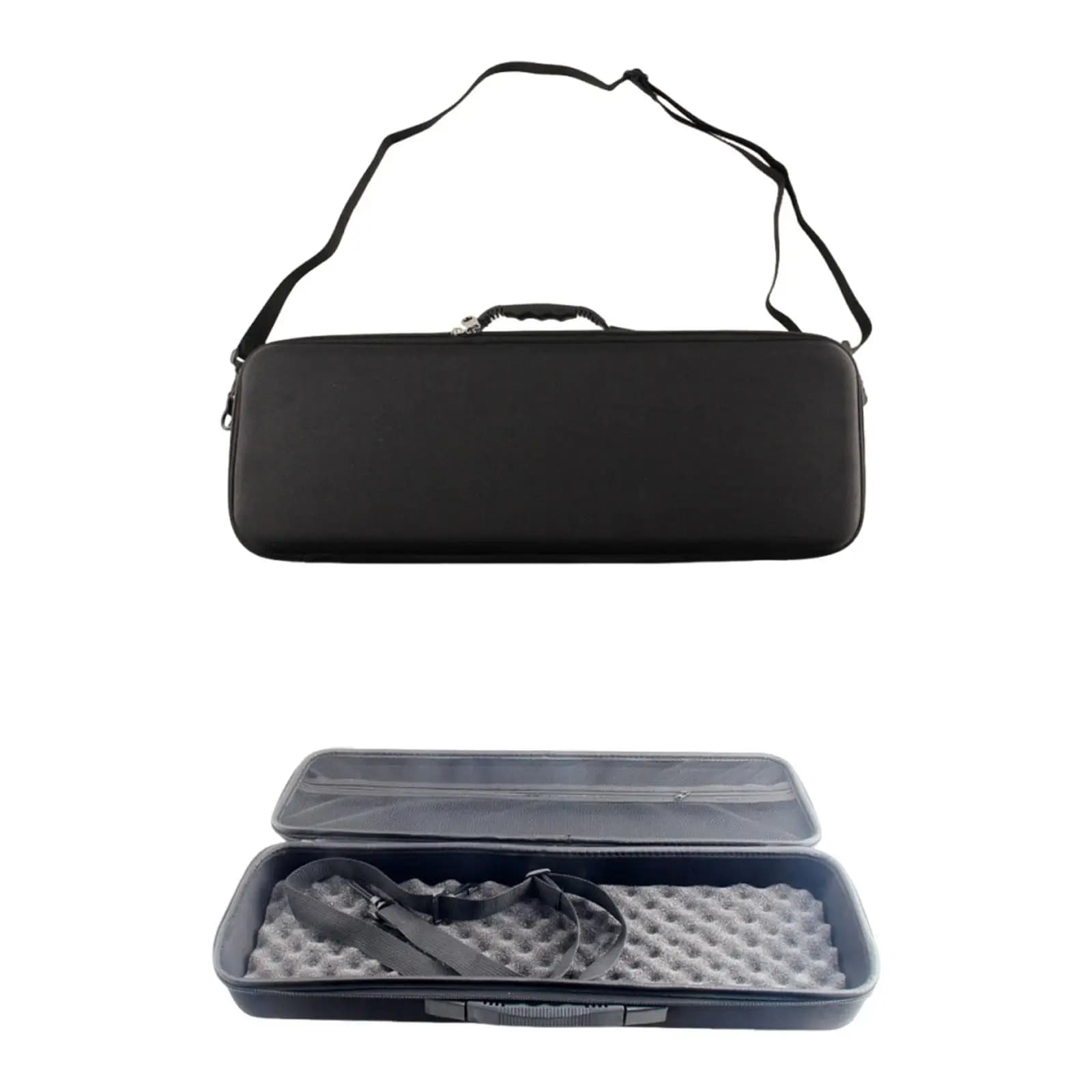 Fishing Rod Hard Case EVA Shockproof Reel Storage Bag Spacious Tackle Box with Handle for Boat and Bank