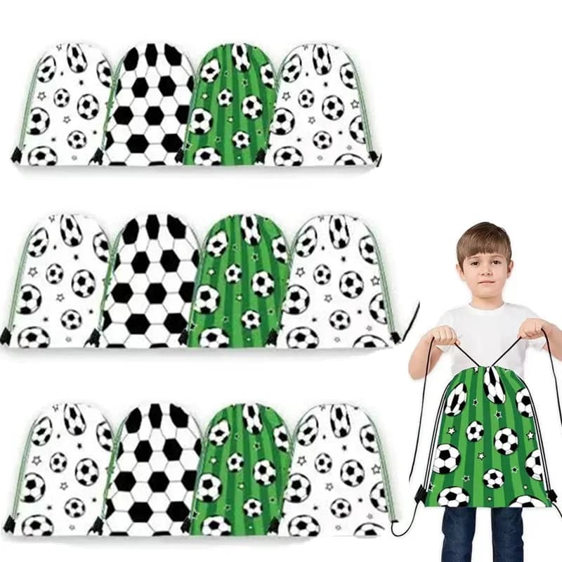 6/24 pezzi bomboniere per feste di calcio borse con coulisse pallone da calcio regalo borsa per regali forniture per decorazioni per feste di compleanno a tema sportivo per bambini