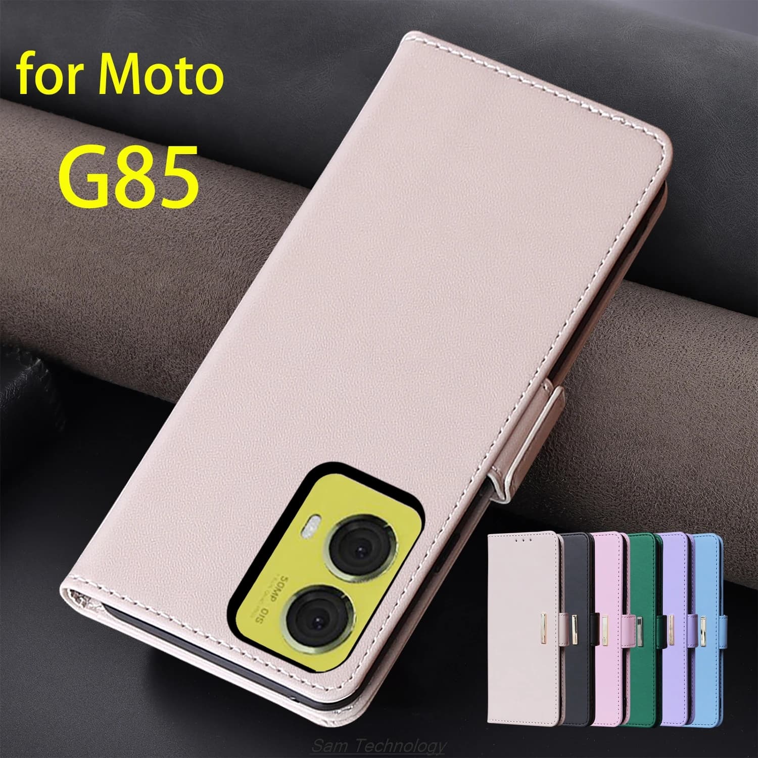 Custodia in pelle con fibbia magnetica per Motorola Moto G85 5G Portafoglio RFID BLOCCO Flip Cover femminile Semplice Capa Fundas Coque