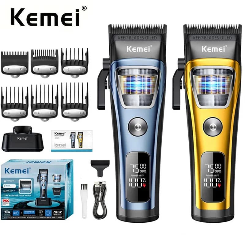 Kemei Professional Haircuts Rechargeable Wireless Powerful Trimmer Electric for Men Personal Care Kit