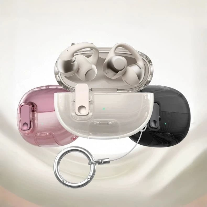 Fashion Headphone Case For Shokz OpenDots ONE E310/OpenDots2 Wireless Earbuds Anti-drop TPU Protective Cover with Cleaning Pen