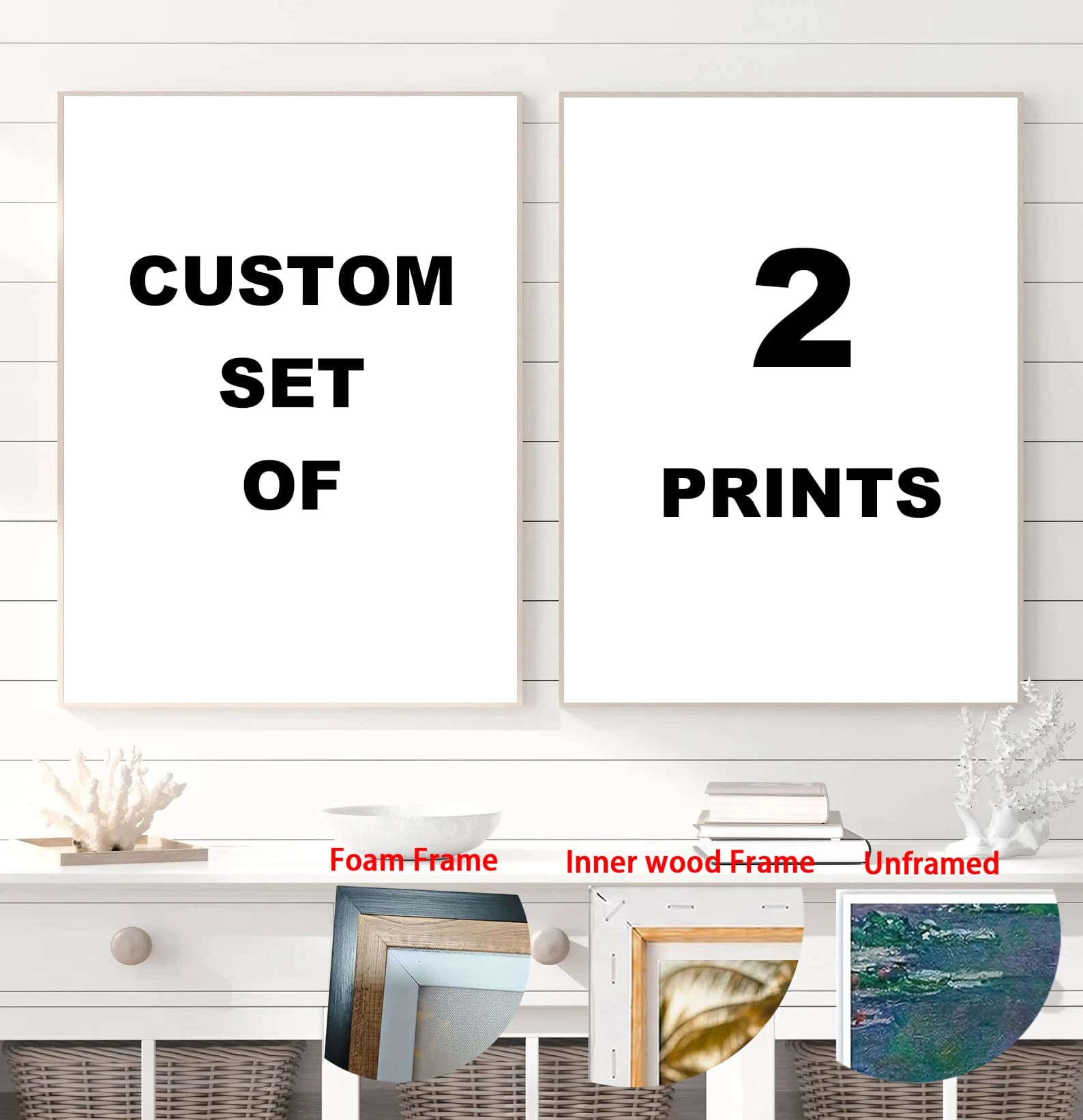 Frame/Unframe Custom Painting Canvas HD Print Customized Your Picture Personalized Wall Art