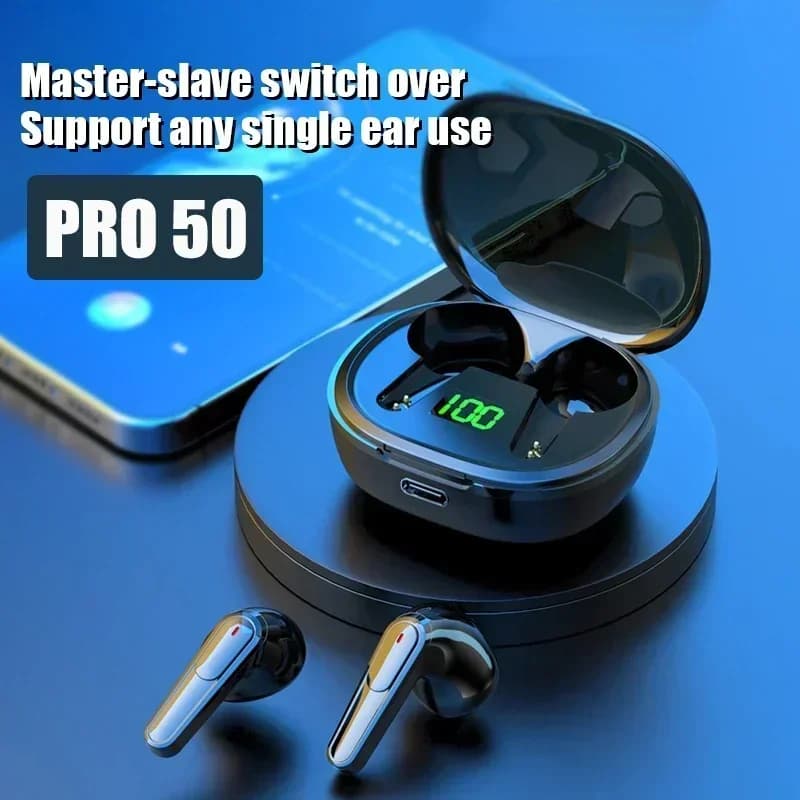 Original Pro50 Bluetooth TWS Headphones Wireless Headset LED Display Headphones with headphones with microphone