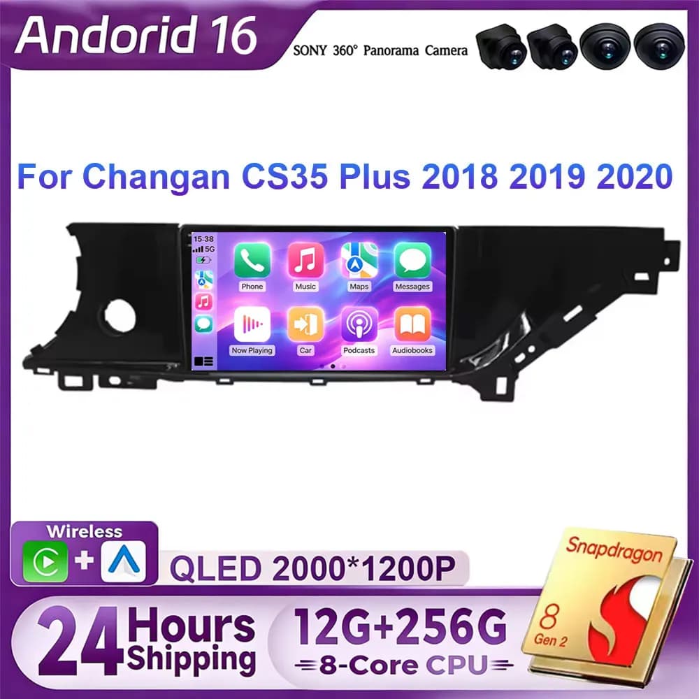 Android 14 Per Changan CS35 Plus 2018 2019 2020 Auto dvd Auto Radio Stereo Lettore Multimediale di navigazione GPS Carplay No 2din 7862A