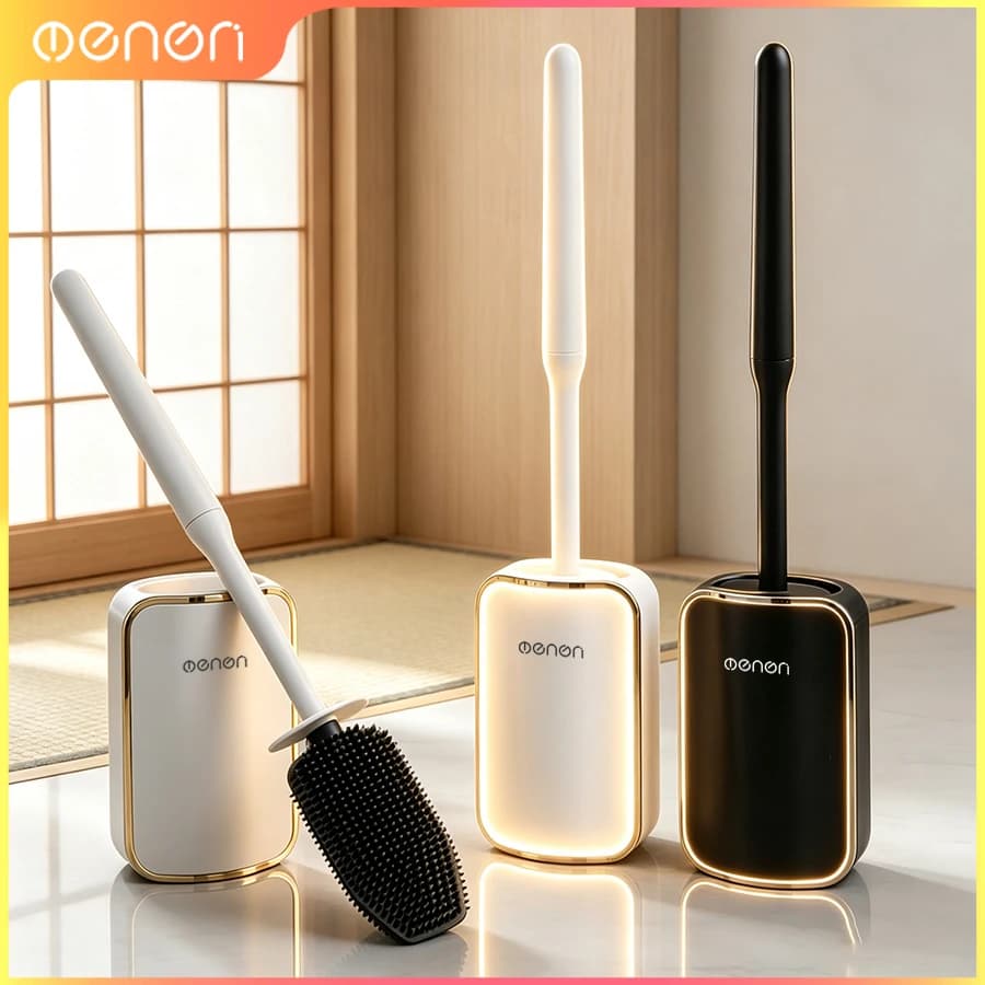 Silicone Toilet Brush Bathroom Wall-mount Quick Draining Clean Tool Cleaning Brush Bathroom Accessories Sets