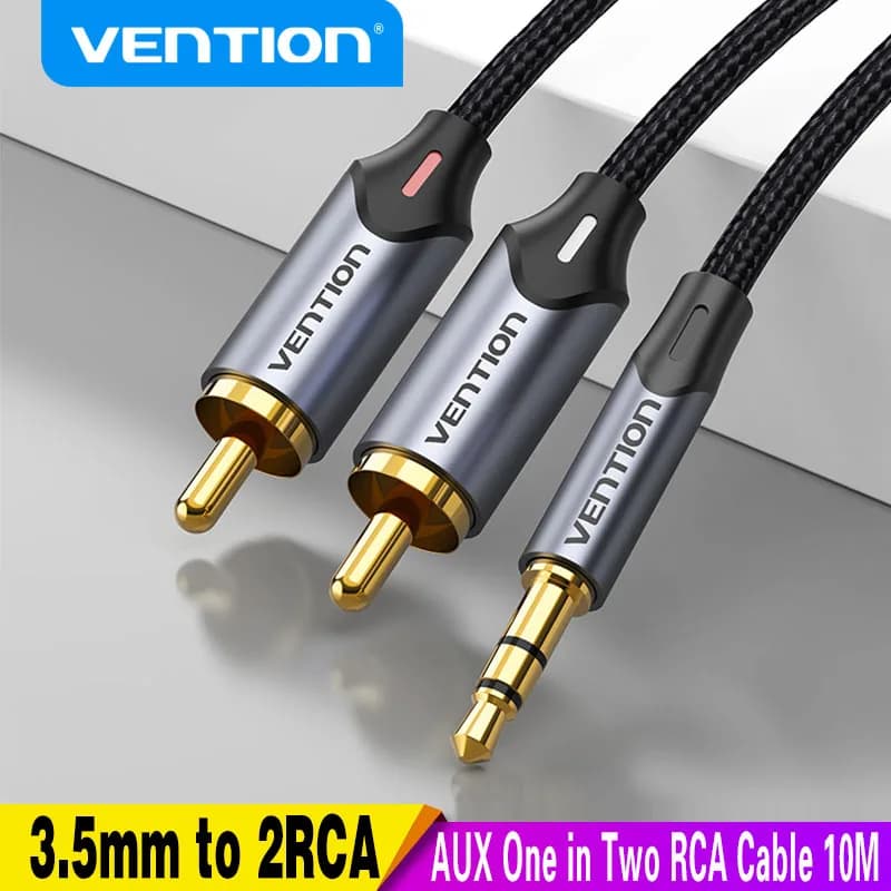 Vention Cavo RCA da 3,5 mm a 2RCA Splitter RCA Jack 3,5 Cavo audio RCA per amplificatore smartphone Home Theater Cavo AUX RCA