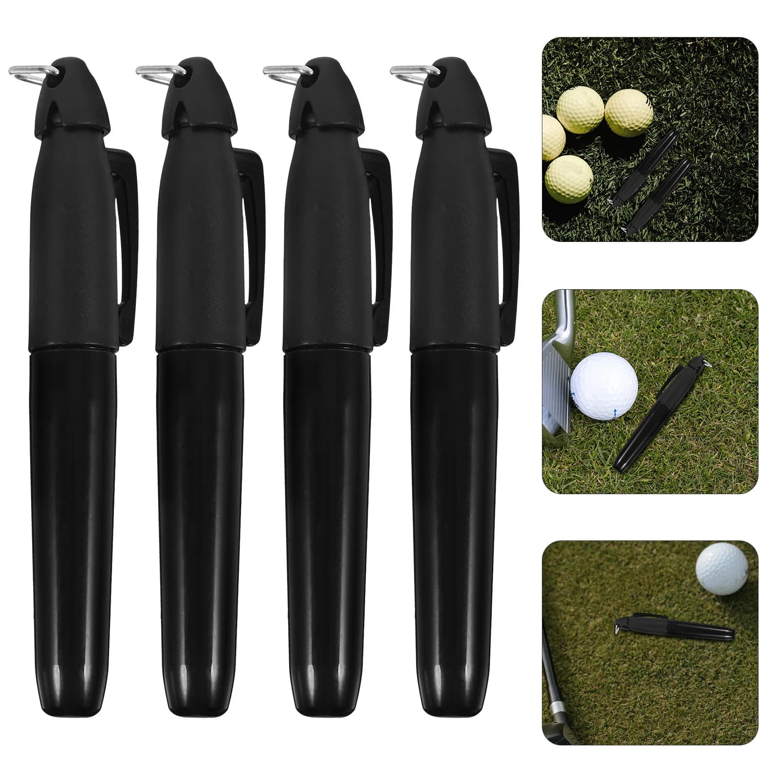 Pennarello per linea da 4 pezzi per palline da golf Strumento di disegno riutilizzabile Dispositivo portatile per marcatura di palline Migliora la precisione delle forniture da golf
