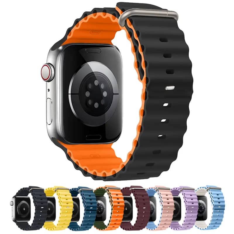 Ocean Strap for Apple watch Band Ultra 49mm 45mm 46mm 42mm 44mm 40mm 41mm Silicone sport bracelet correa series 10 9 7 8 5 6 SE