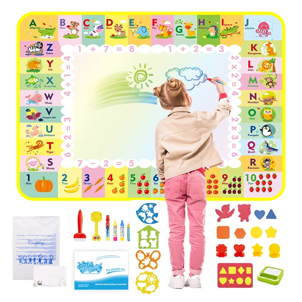 Tappetino da disegno magico con acqua Tappetino da colorare con penne magiche Giocattoli Montessori Tavolo da pittura Giocattoli educativi per regali per bambini