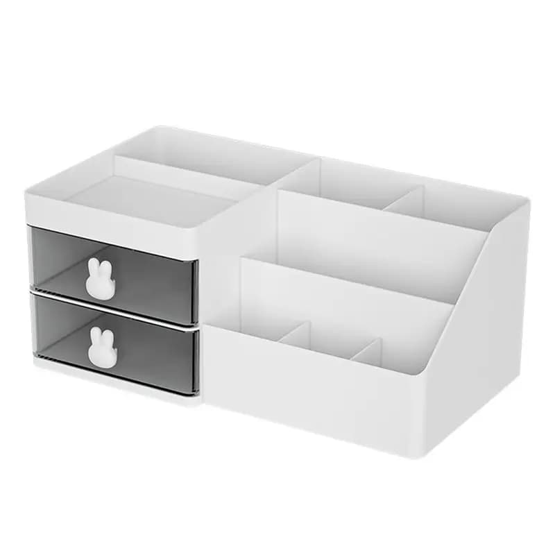Large Capacity Desk Organizer - Desktop Storage Box With Drawer, Pen Holder, And Divided Compartments-A57M