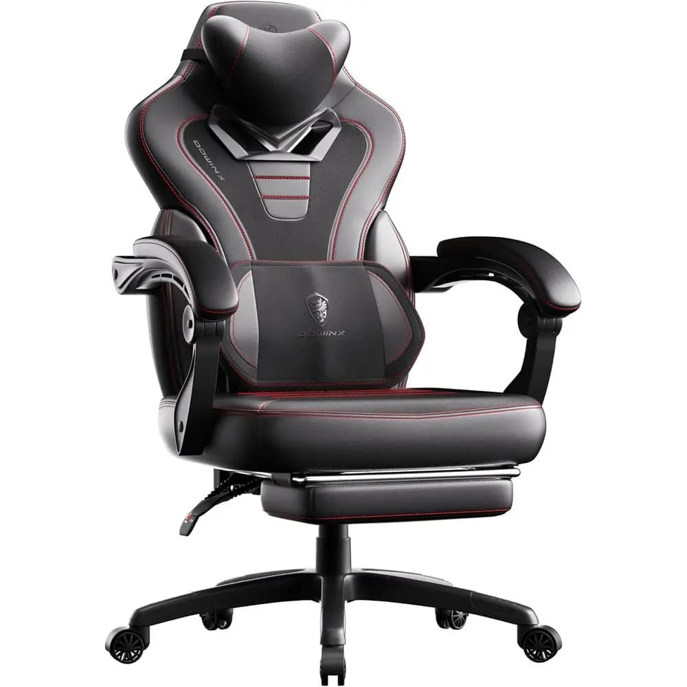 Ergonomic Big and Tall Gaming Chair with Lumbar Massage Support for Adults, Black