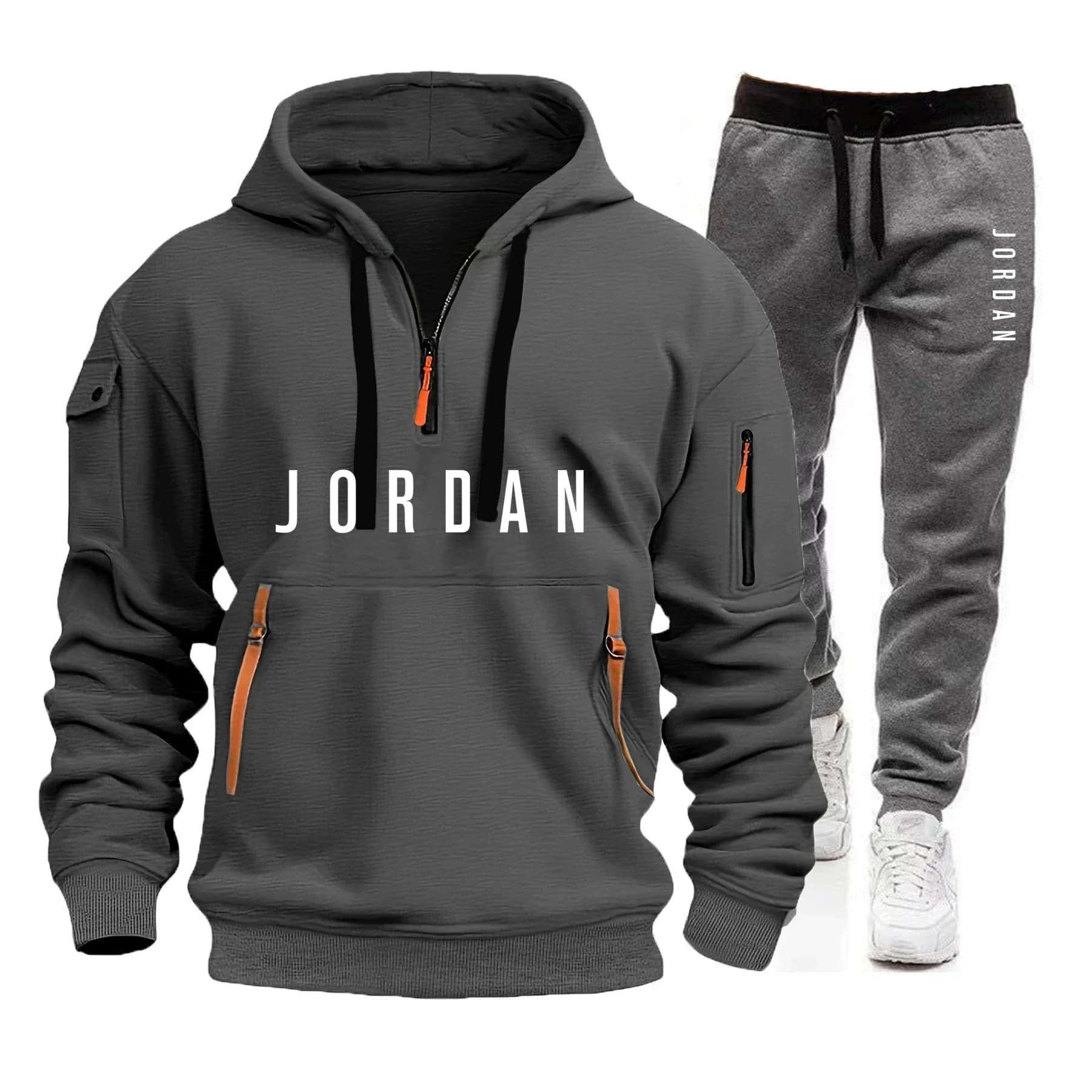 Men's sweatshirt and pants Set Spring-Autumn, Complete Casual and Fashion, Sportswear Windproof and Padded, Set 2 Pieces