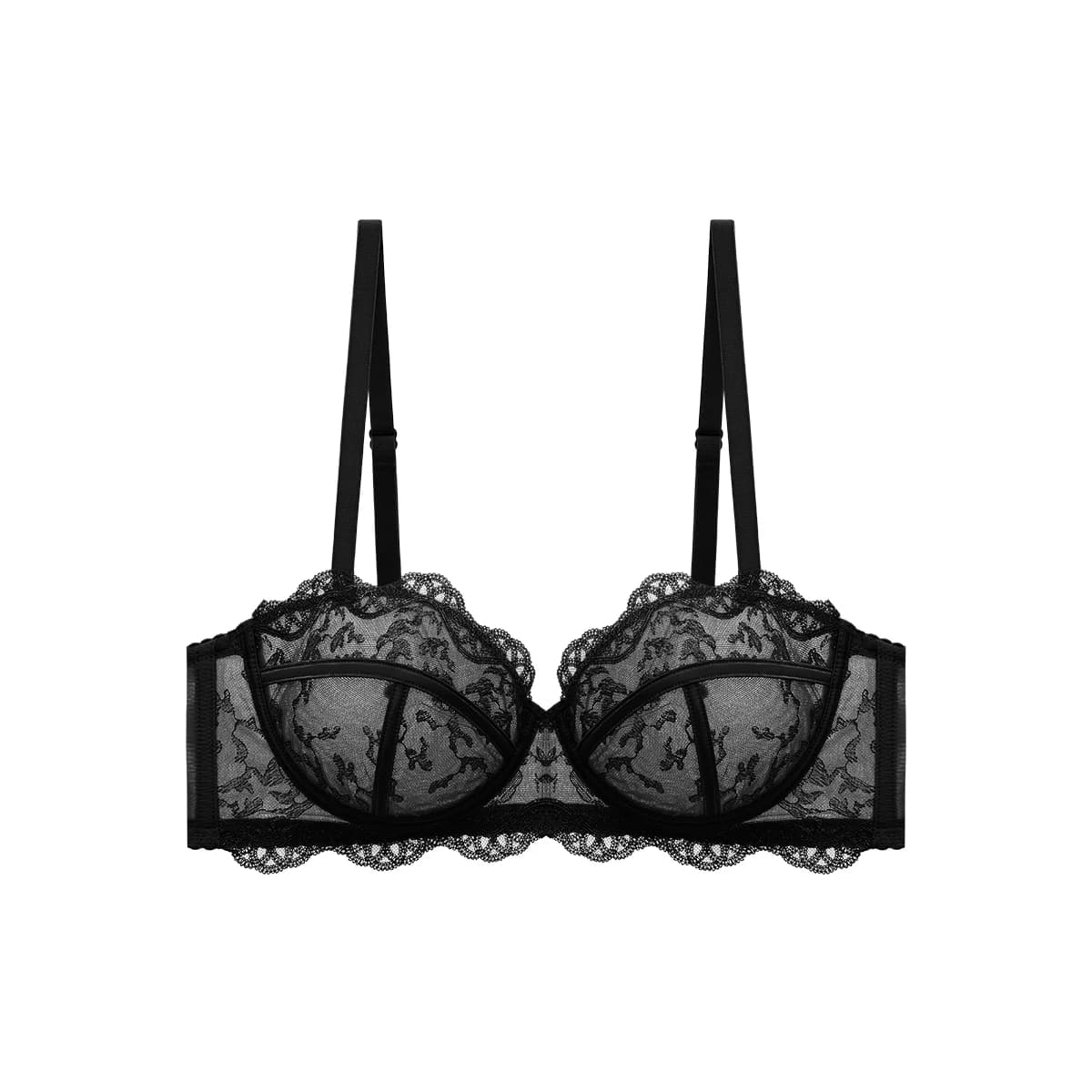Bra of Women French Luxury Big Chest Appears Small Single Layer Ultra-thin Comfortable Gathering Sexy Lace Bra OWD6141