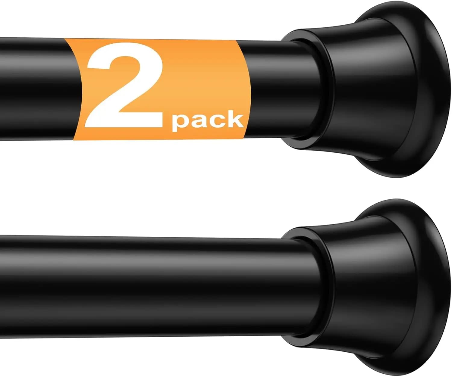 Set di 2 Aste per Tende a Molla 30-62 Pollici, Nere Regolabili Senza Foratura per Finestre, Porte, Bagno