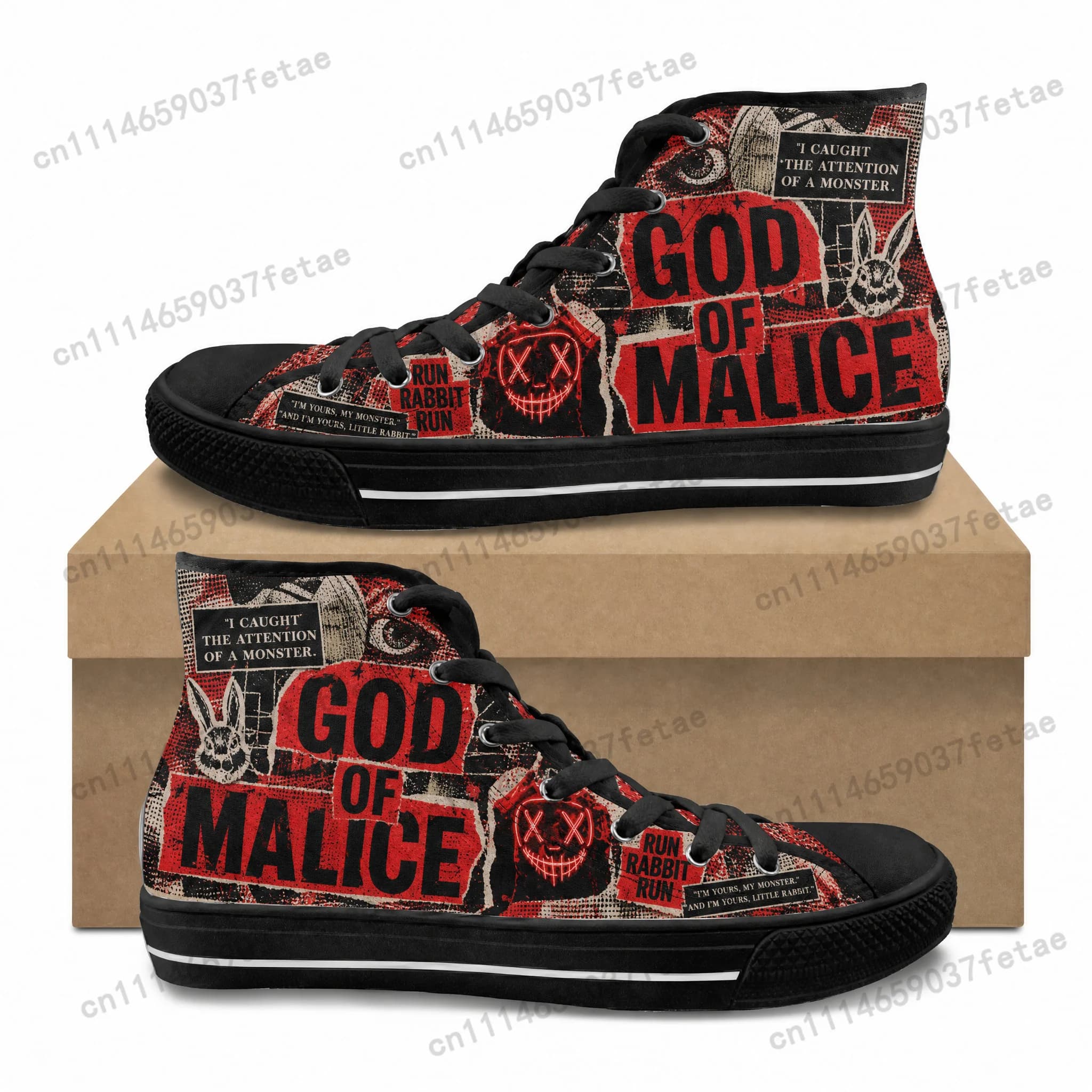 Rina Kent God of Malice High Top High Quality Sneakers Teenager Canvas Sneaker Mens Womens Ghana Hiking Casual Custom Shoes