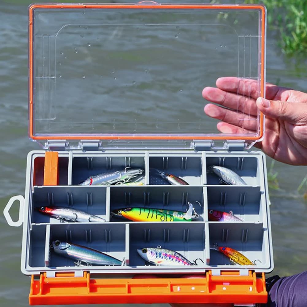 Scatola di accessori per attrezzi da pesca portatile Accessori per la pesca Scatola di immagazzinaggio di attrezzi Amo da pesca Richiamo Scatola di esche finte Forniture per la pesca