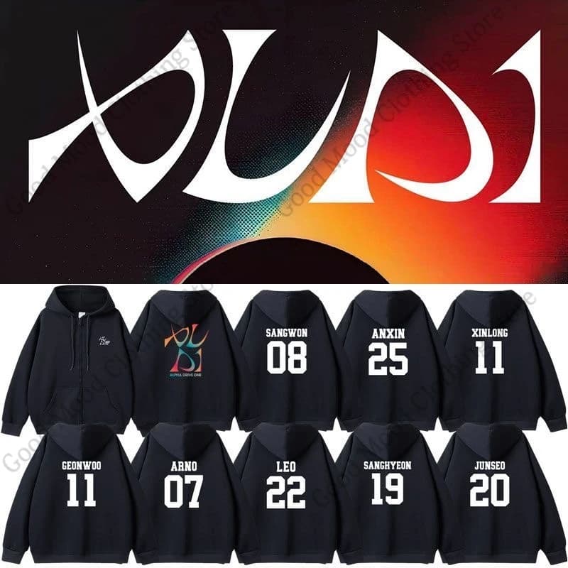 ALPHA DRIVE ONE Zipper Hoodies Kpop Fashion ALD1 Letter Print Sweatshirt High Quality Autumn Winter Warm Loose Zipper Hoodie