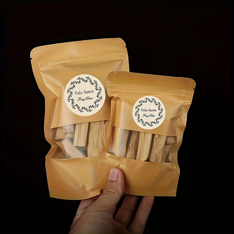 30 g di bastoncini di incenso peruviani Palo Santo, confezionati in sacchetti di carta Kraft ad alta tenuta, etichetta unica, bastoncini di incenso naturale, utilizzati per una potente purificazione, amuleti, il rilassamento, il rilassamento, il ritenzi, i regali: ideali per Natale, il Halloween e la Pasqua