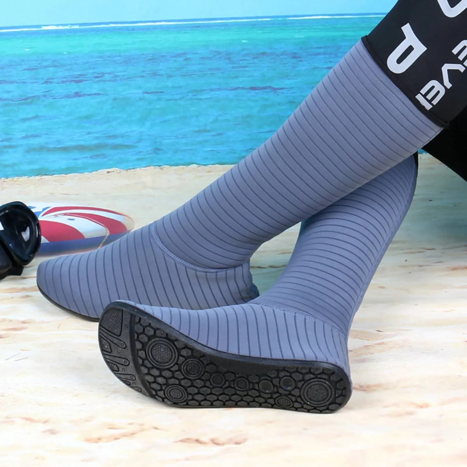 Calze da snorkeling a tubo lungo, leggere, alte, traspiranti, pieghevoli, per sport acquatici a piedi nudi