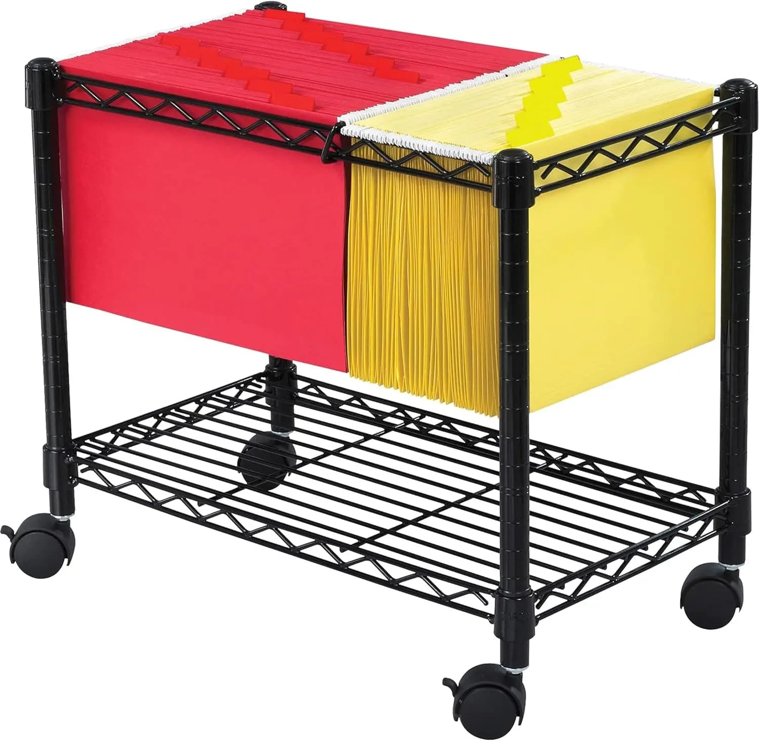 Carrello Portadocumenti Mobile, per Cartelle Appendibili Formato Letter e Legal, in Acciaio con Ruote Bloccabili