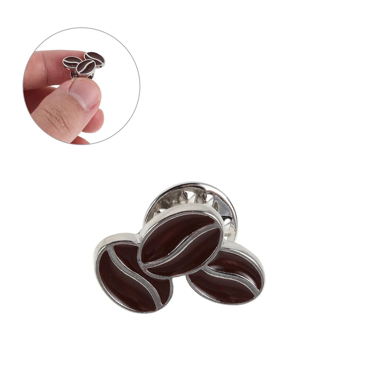 4Pcs Coffee Themed Enamel Pin Set Small Coffee Bean Lapel Pin for Sweater Coat Hat Bag Cafe Uniform Decorative Gift