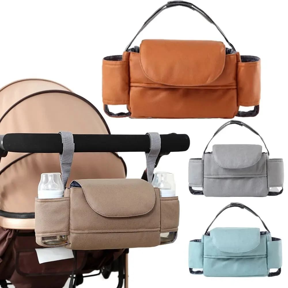 Organizzatore per Passeggino di Grande Capacità, Borsa Multifunzionale Isolata con Tasca, Design Staccabile con Porta Fazzoletti