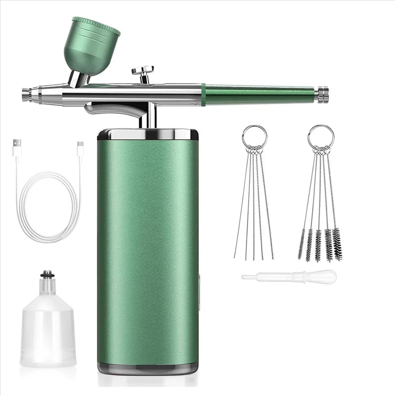 B08B-Kit aerografo per unghie-Spazzola ad aria senza fili ricaricabile con compressore per unghie Vernice Tattoo Art Trucco Pittura Torta
