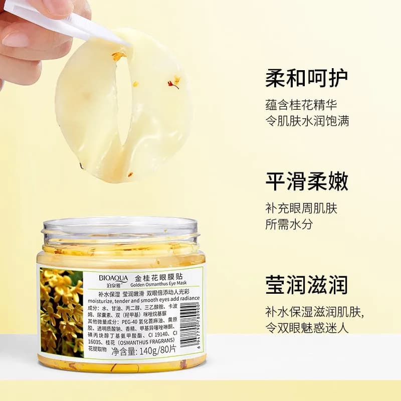80 Pcs/Bottiglia BIOAQUA Oro Osmanthus Mask for Women's Eyes of Collagen Gel Protein Whey Milk Face Sleep Care Toppe And Stemmi Health Mascara de Dormir
