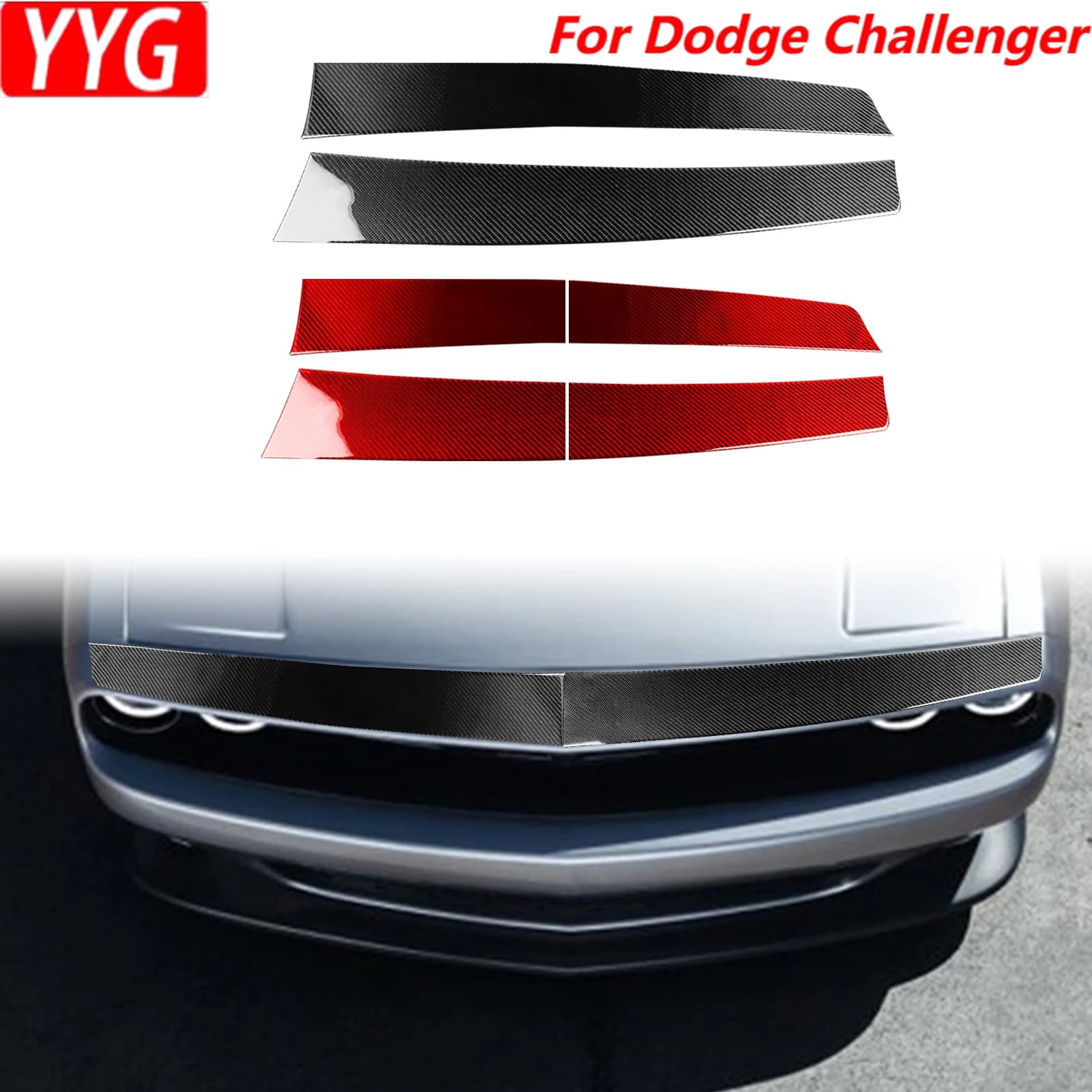 Exterior Carbon Fiber Motor Wall decal Stip Car accessories Wall decal cover for Dodge Challenger from 2015 onwards
