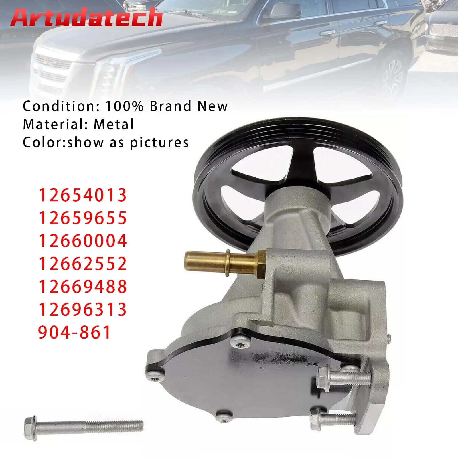 Pompa a vuoto Artudatech 904-861 12654013 per Cadillac Chevrolet GMC 2015-19 Accessori auto selezionati
