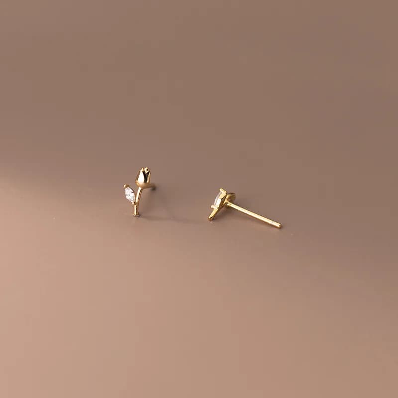 Women's Silver 925 Sterling Silver Piercing Ear Earrings 925 Silver For Women's Button Earrings Small Girls with Blue Zirconia