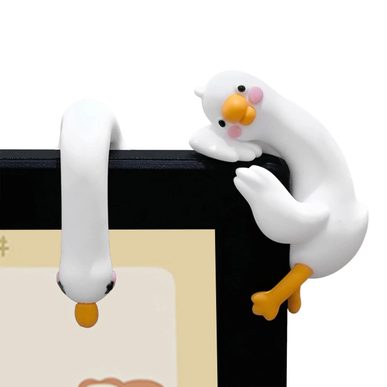 4PCS Cute Goose Figurines Mini 3D Craft Figurine Funny Computer Decor for Cute Desk & Car Figurine