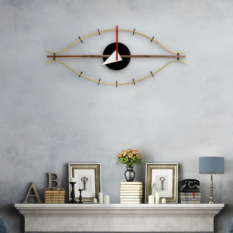 Grandi orologi da parete retrò Nordic Light Luxury noce rame silenzioso orologio creativo soggiorno camera da letto ufficio orologi decorativi