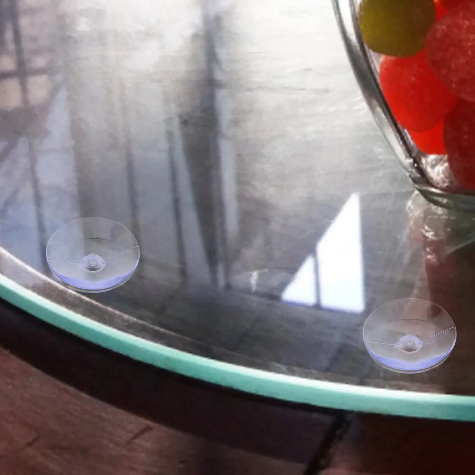 100 Pezzi Ganci a Ventosa Bifacciali Anti-Collisione, Forte Tenuta, Riutilizzabili, per Vetri, Specchi, Bagno, Piccole Ventose