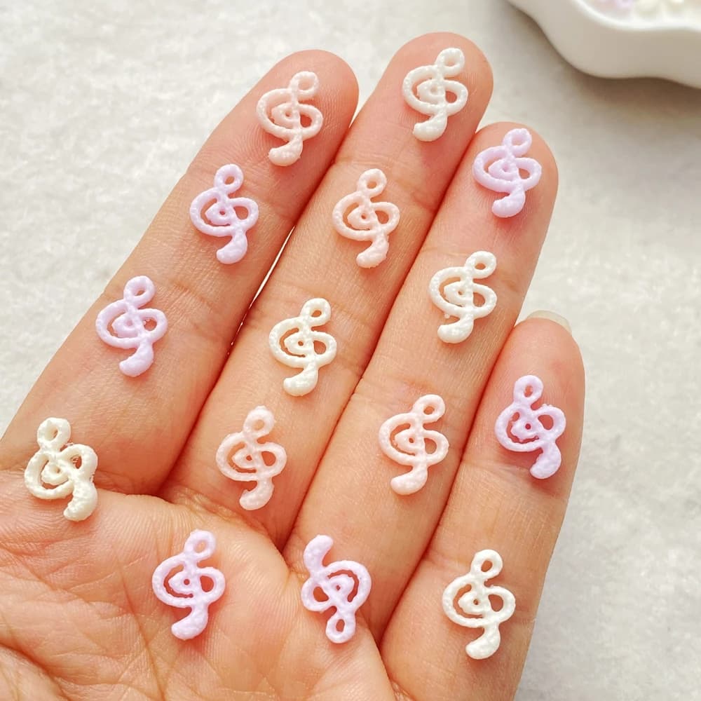 50 pz Mix Resina Mini Rosa Simbolo Musicale Nail Art Flatback Pietra Applique FAI DA TE Natale Pendenti E Ciondoli Scrapbook Decor Artigianato