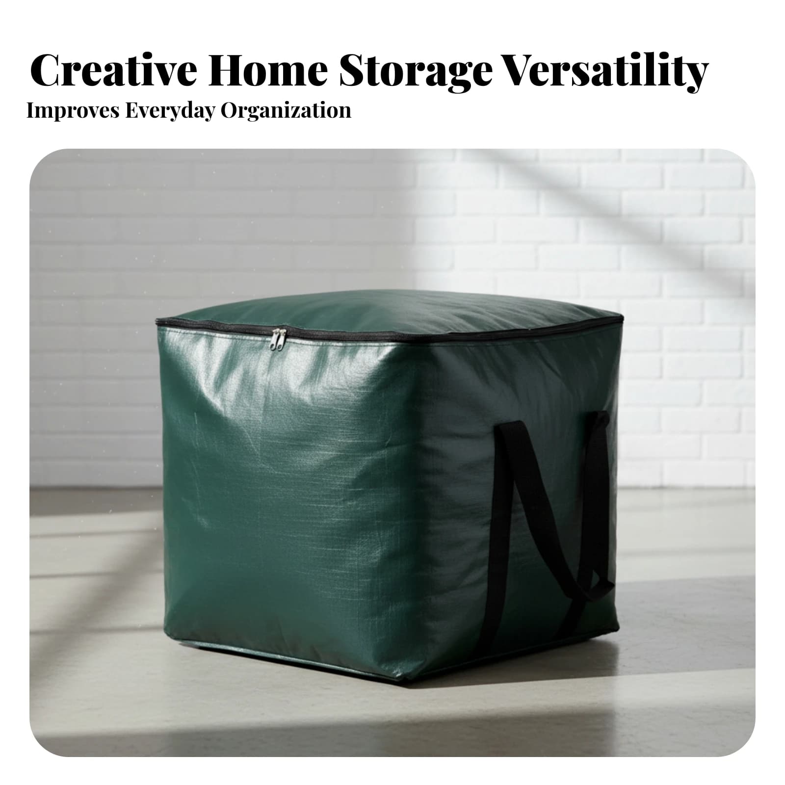 Cube Storage Bag Laminated Material Heavy Duty Moving Bag Waterproof Storage Tote Zippered Top Household Carrier Dustproof
