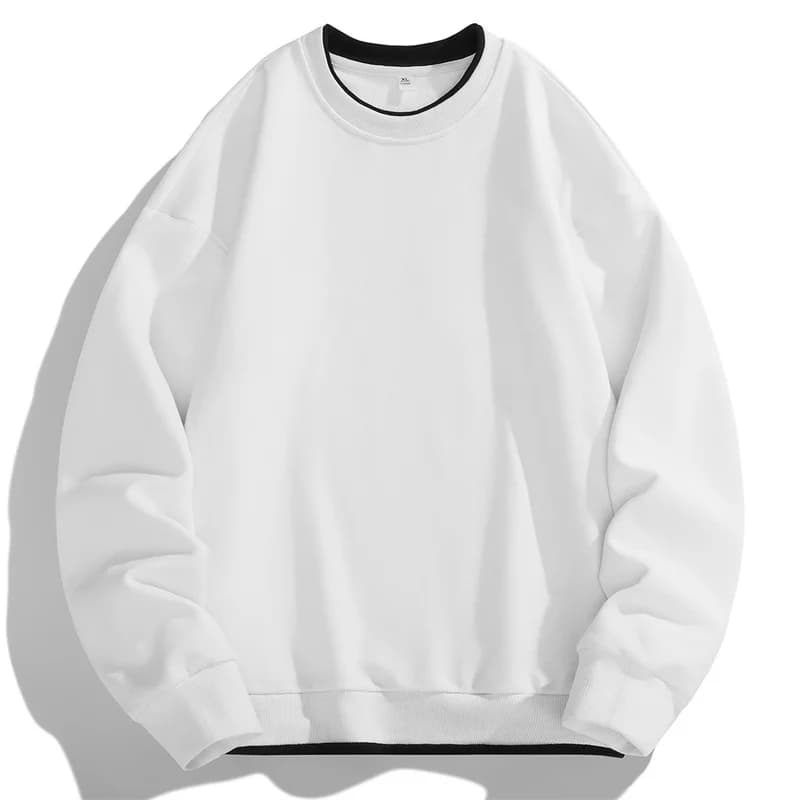 2025 Uomo O-Collo Basic Felpe con cappuccio Maschile Casual Allentato Harajuku Felpe con cappuccio Maglie a manica lunga Tinta unita Streetwear Pullover
