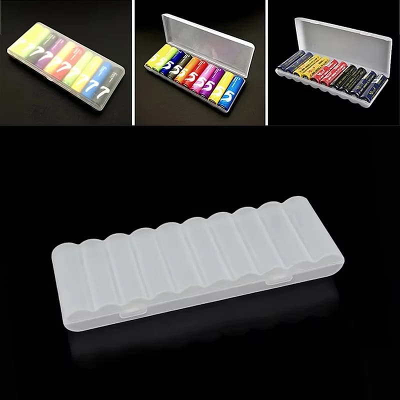 10 Slots Portable Transparent Plastic Battery Storage Box Hard Battery Container For AAA/AA/18650 Battery Organizer Accessories