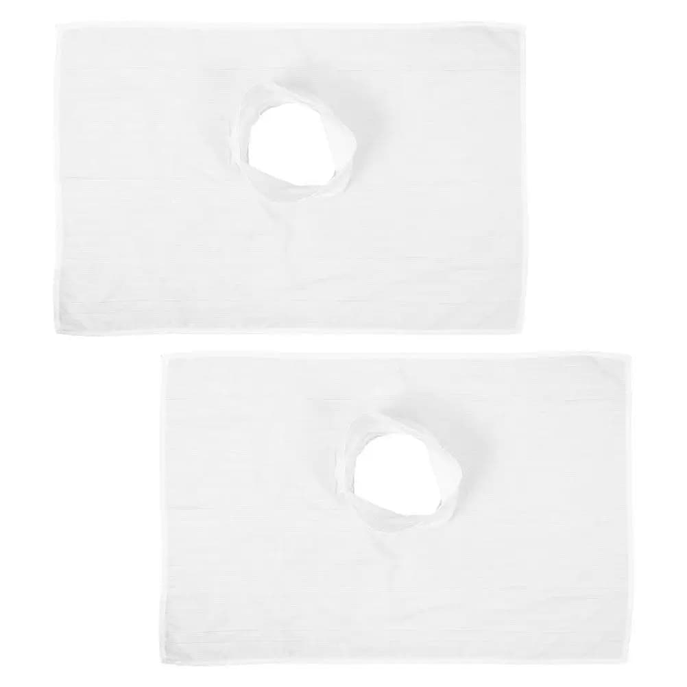 2 Pezzi Copertura per Foro Viso Lettino da Massaggio, in Cotone Morbido Traspirante, Riutilizzabile, Facile da Pulire, Confortevole per Spa e Saloni