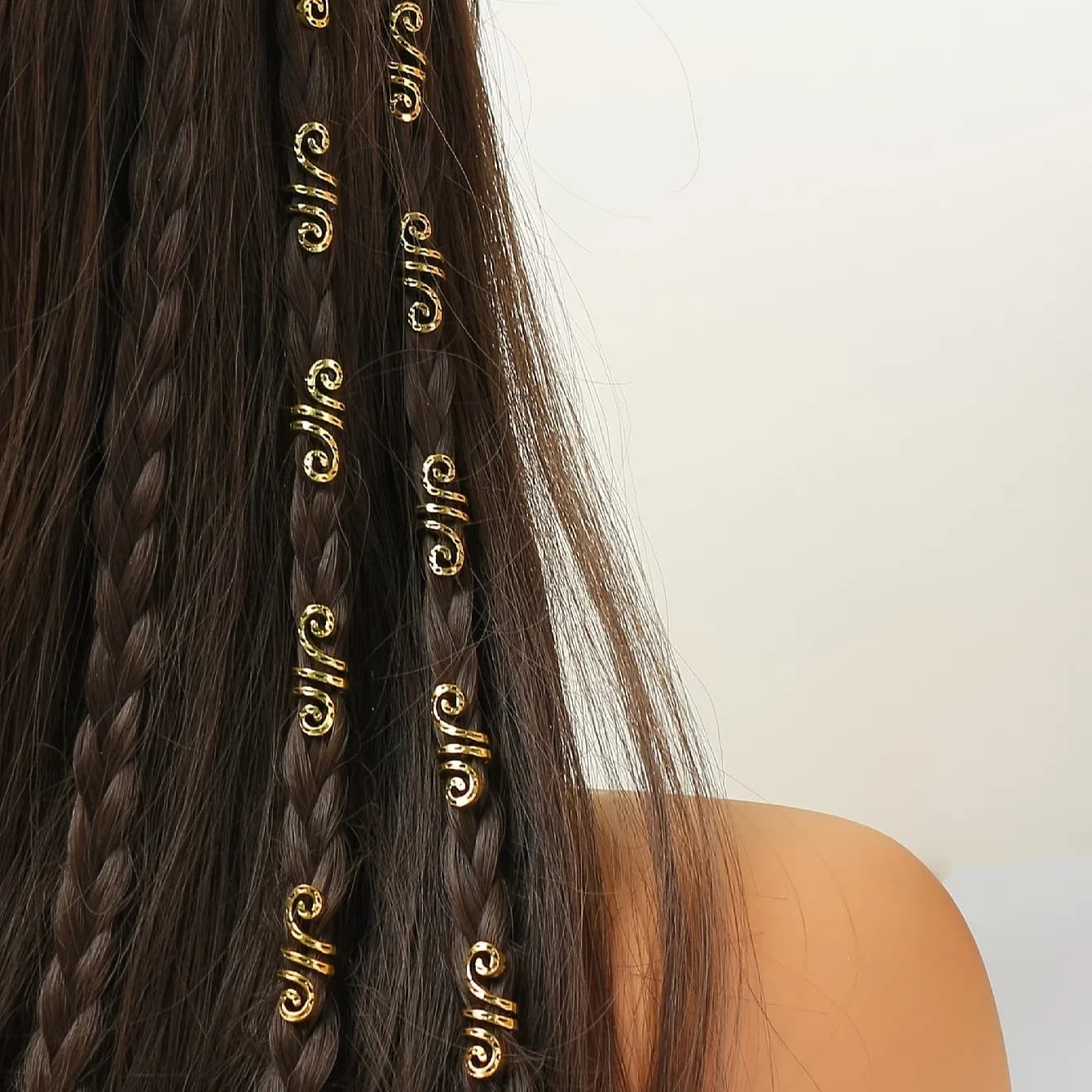 5 pezzi anello per capelli a spirale dorata in lega irlandese per parrucca e dreadlocks fermaglio per capelli treccia vintage Dreadlock con design elegante