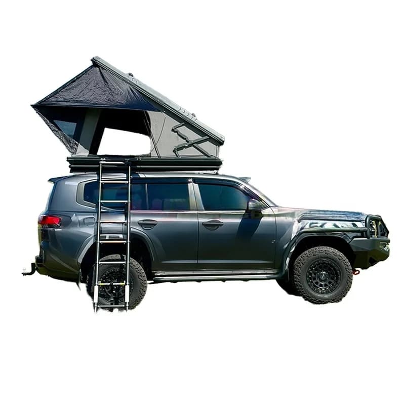 High Quality 4 Season Waterproof Ultralight Triangle Hard Shell Roof Top Tent Ultra Slim 2 Person Offroad Camping Fit For Pickup