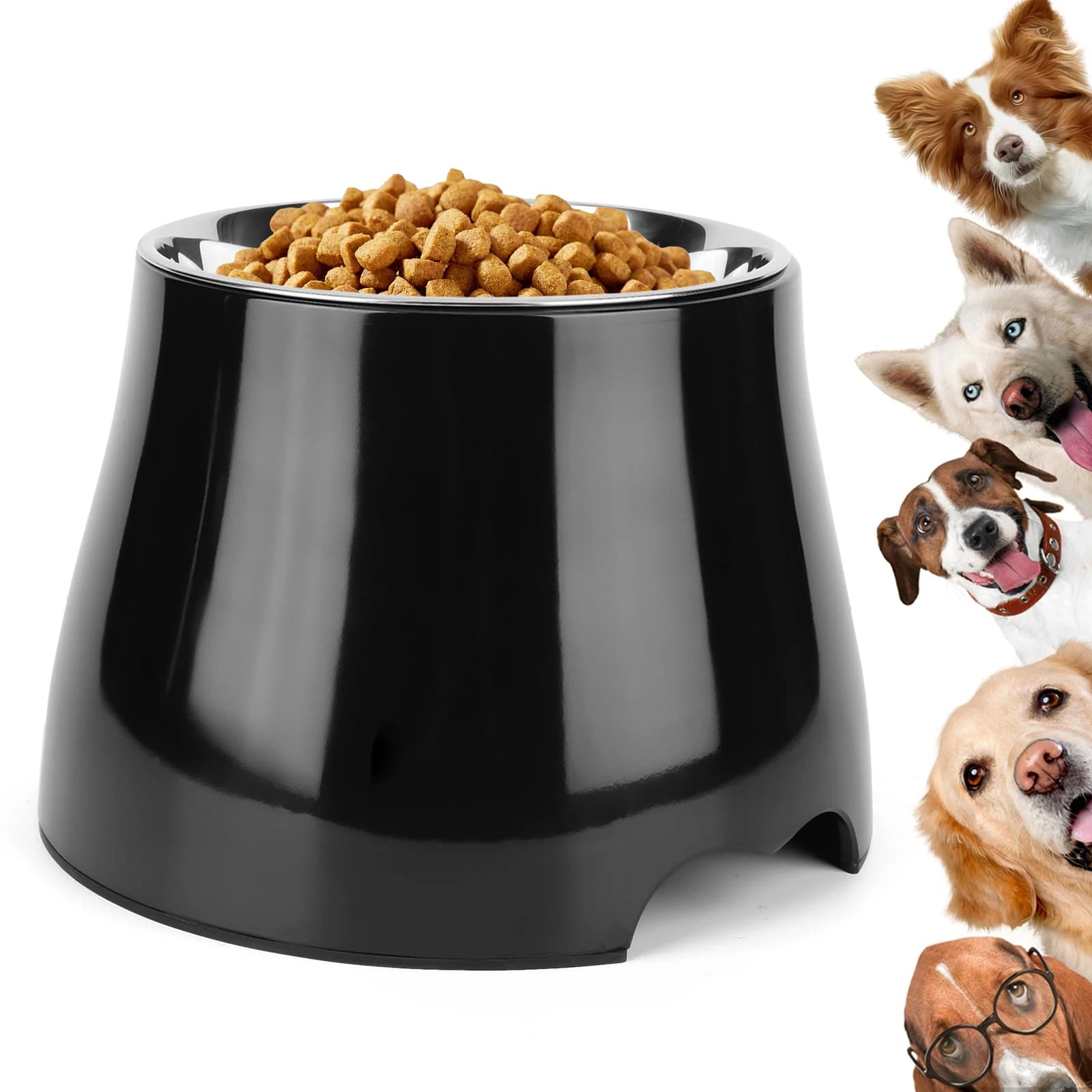 Ciotola Antiscivolo in Acciaio Inox per Cibo e Acqua per Cani, Ciotola Antirovesciamento per Animali Domestici di Piccola, Media e Grande Taglia