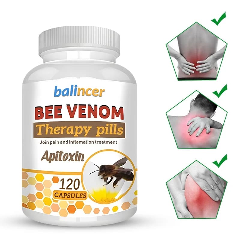 Capsule di estratto di veneno d'api premium, potenziamento immunitario, antiossidante, integratore articolare e osseo, non OGM, 120 capsule