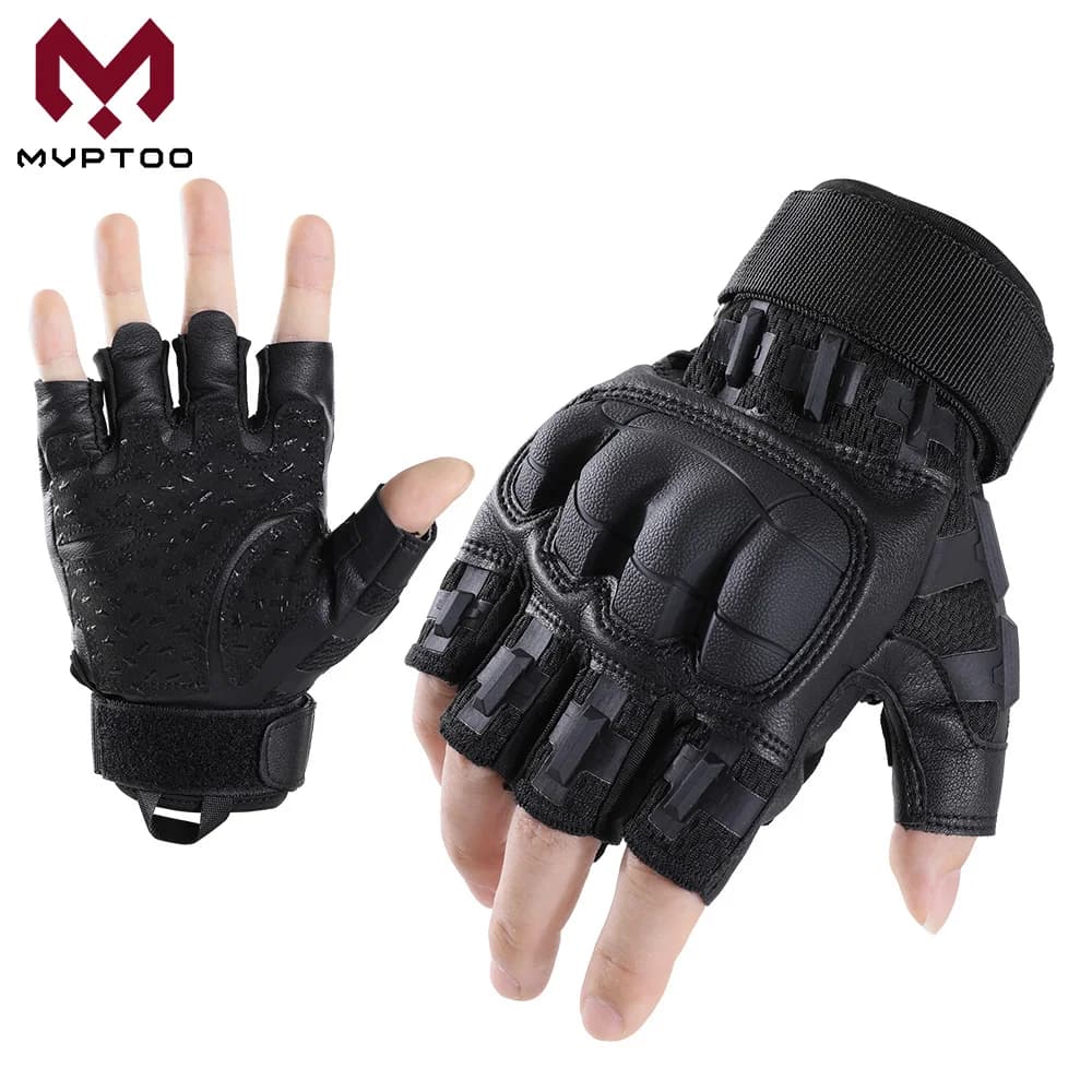 Half Finger Outdoor Gloves Touch Screen Anti Slip Lightweight Gloves for Hunting Cycling Hiking Camping Work Tactical Style