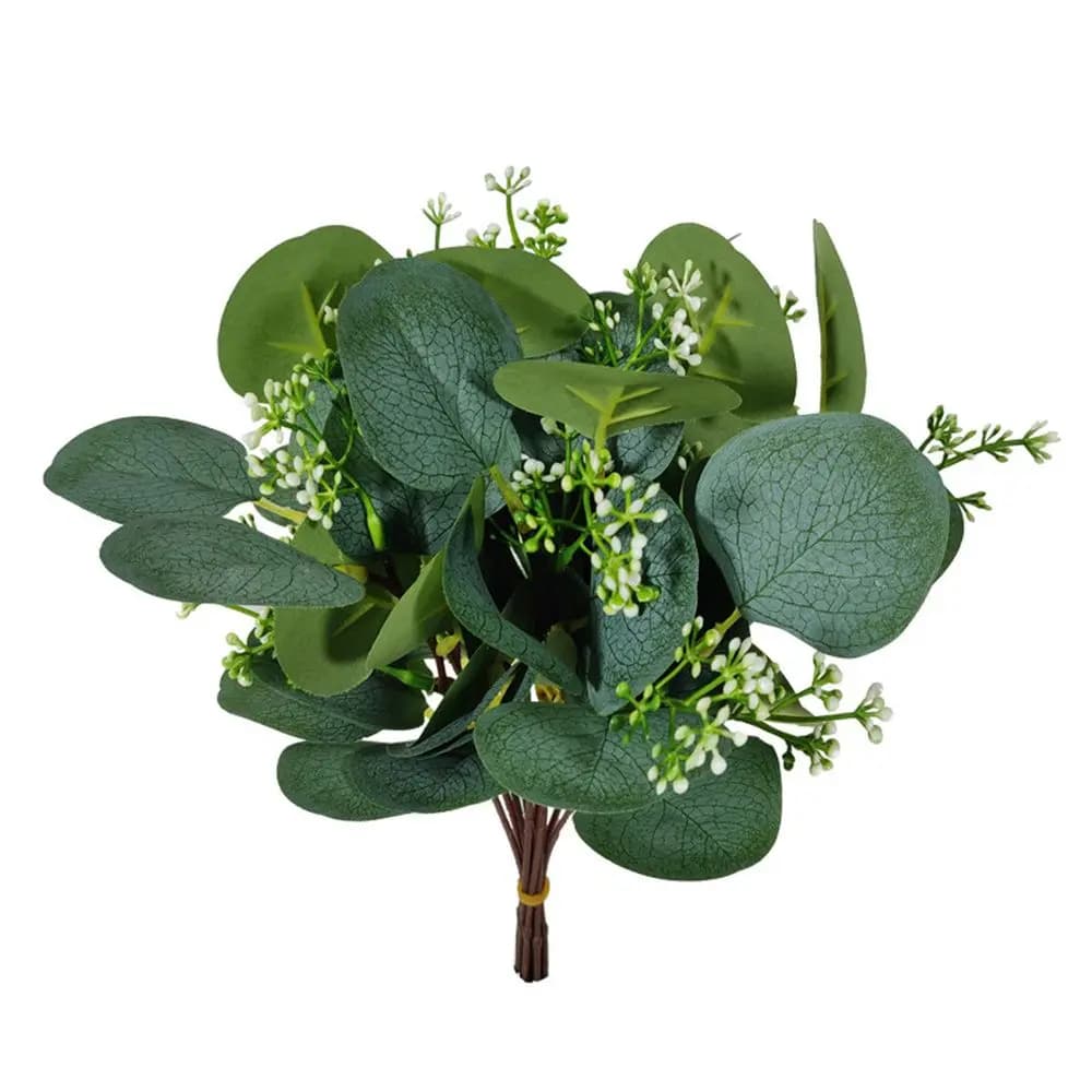 1/10PCS Composizione floreale Steli verdi Festa di nozze Decorazioni per la casa Pianta artificiale Piante finte Foglie di eucalipto con fiori