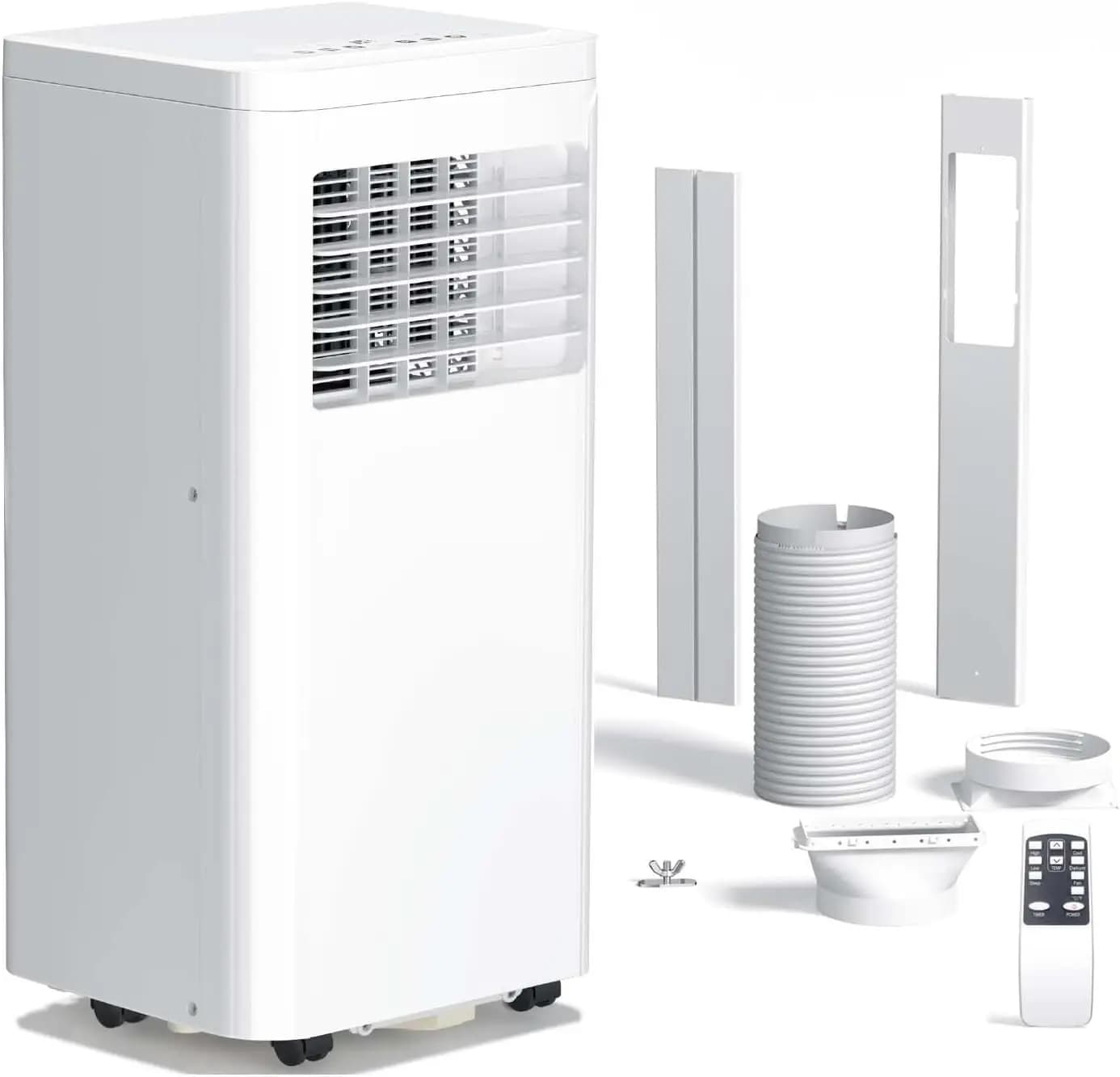 8020 BTU Portable Air Conditioner for Rooms Up to 450 Sq Ft - 4 Modes AC Unit with Cooling, Dehumidifier, Fan, Sleep, Remote Control, 24H Timer & Window Kit for Bedroom Use