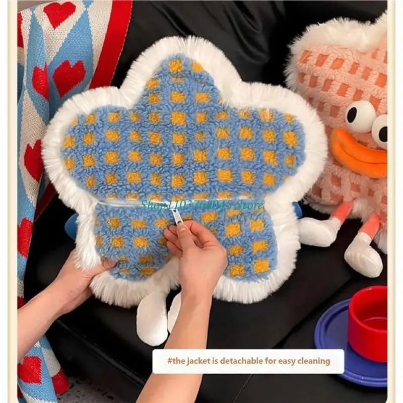 R53F Creativo Divertente Decorazioni per casa Cuscino da con divertenti labbra a salsiccia Design supporto Schienale