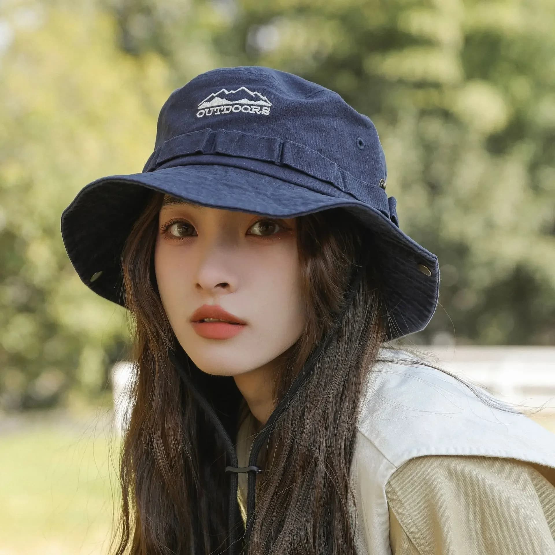 Cappelli da sole regolabili in cotone lavato con pietra Safari Booney