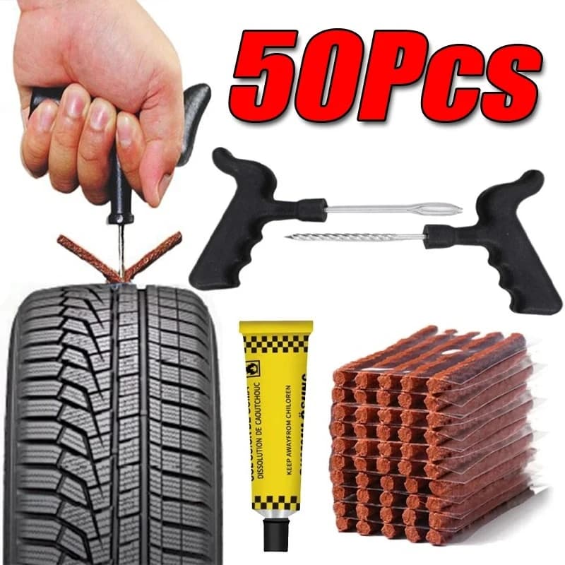 5-50 pieces car repair tool kit with rubber strip tubeless tire puncture for studs vacuum tyre repair tool for motorcycle truck
